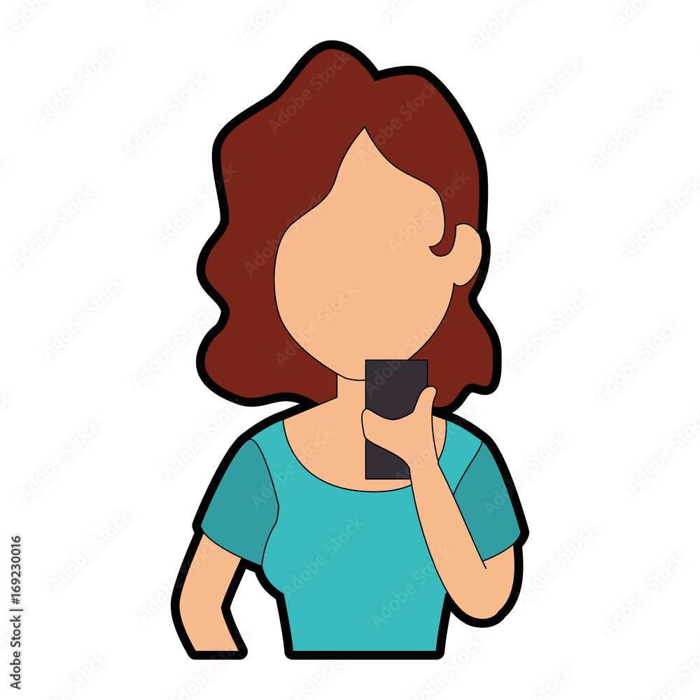 Woman with smartphone icon vector illustration graphic design Woman with smartphone icon vector illustration graphic design