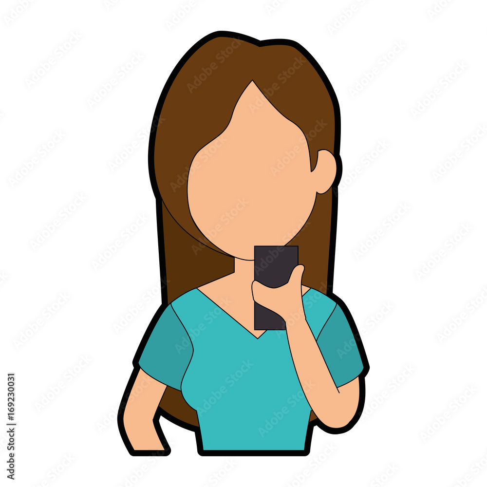 Woman with smartphone icon vector illustration graphic design Woman with smartphone icon vector illustration graphic design