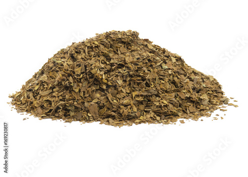  dried tobacco leaves isolated