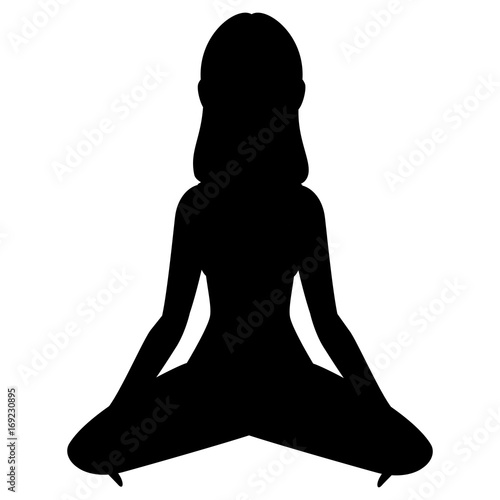 Woman in lotus position vector illustration design