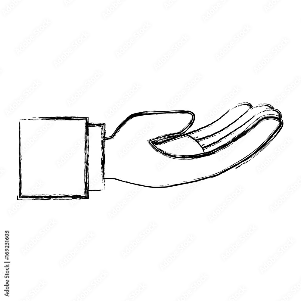 Hand asking isolated icon vector illustration design Hand asking isolated icon vector illustration design