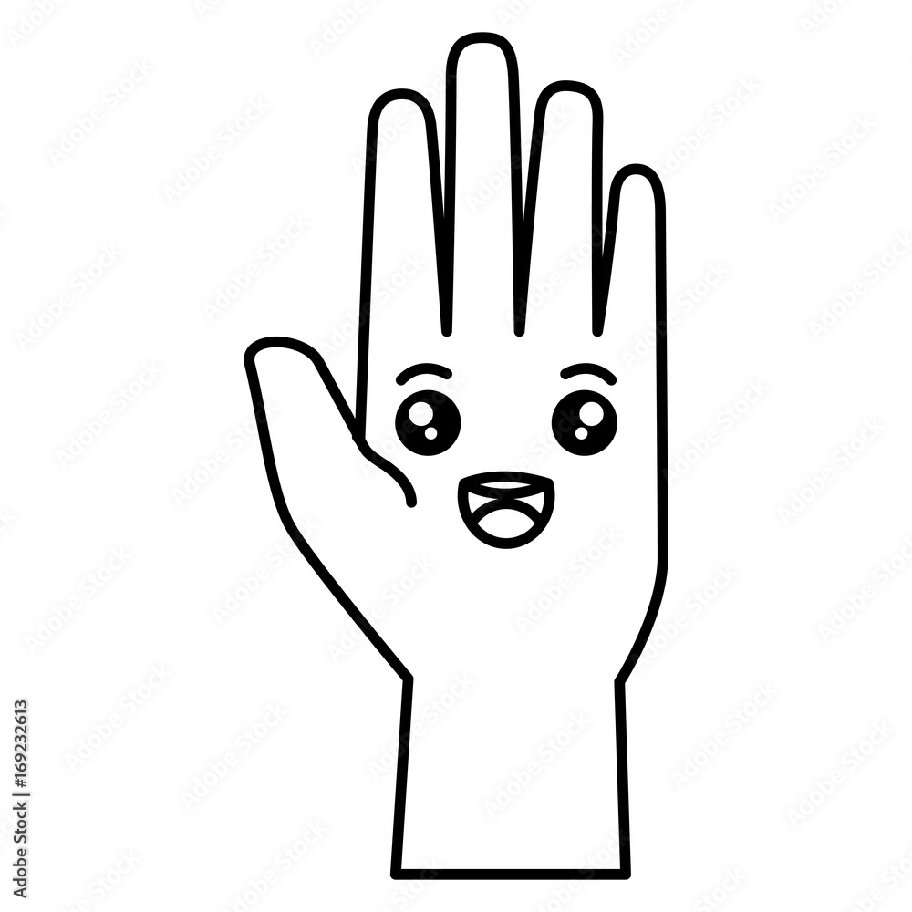 Fototapeta premium hand human kawaii character vector illustration design