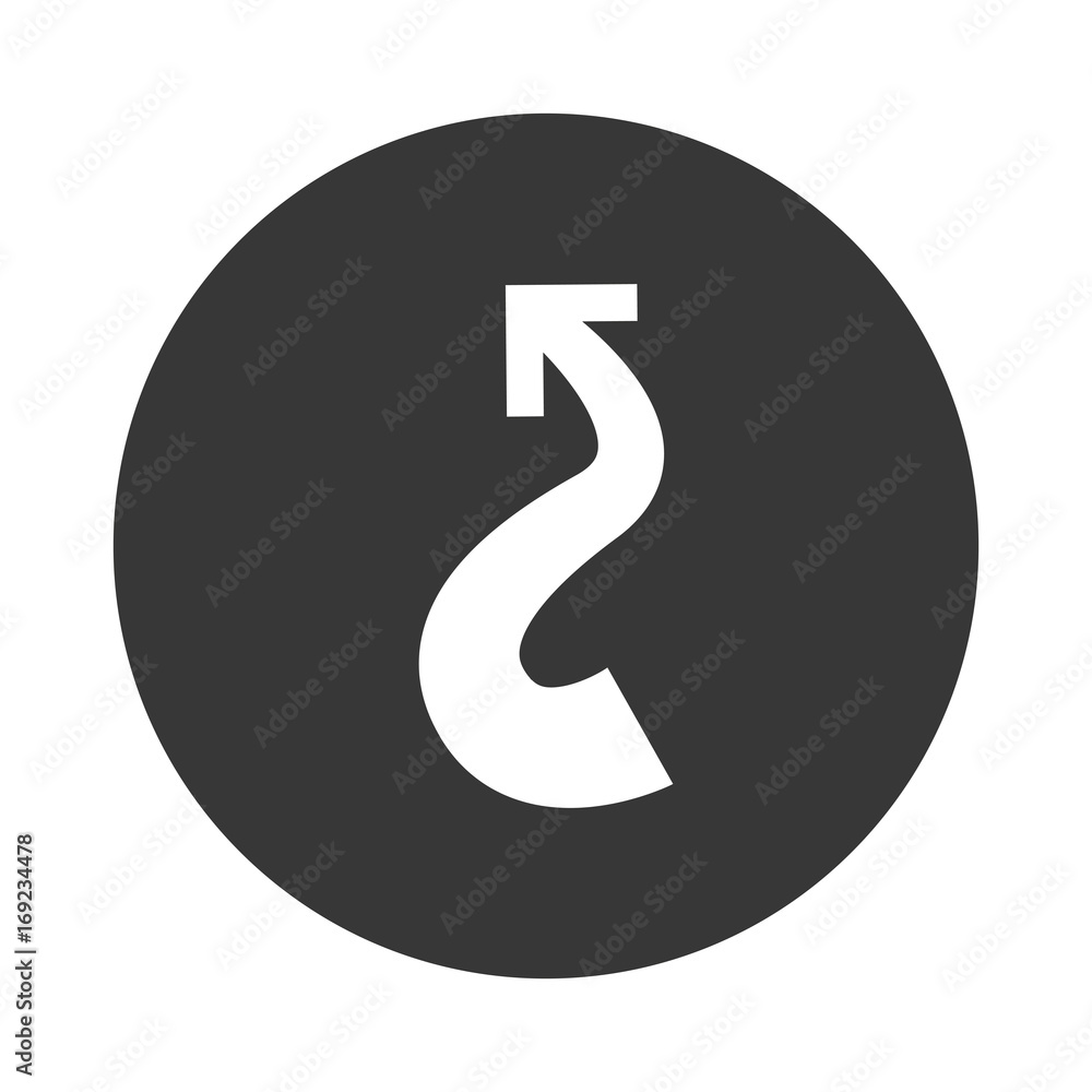 shape arrow curve icon vector illustration graphic design