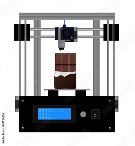 3D printer prints chocolate 