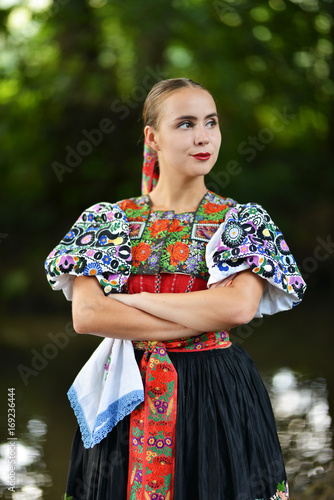 Slovakian folklore. Traditional costume.