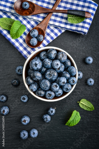 Fresh blueberry in bowl