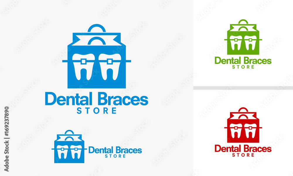 Dental Braces Shop logo vector illustration
