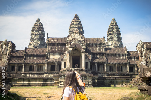 Vistors at Angkor Wat photo