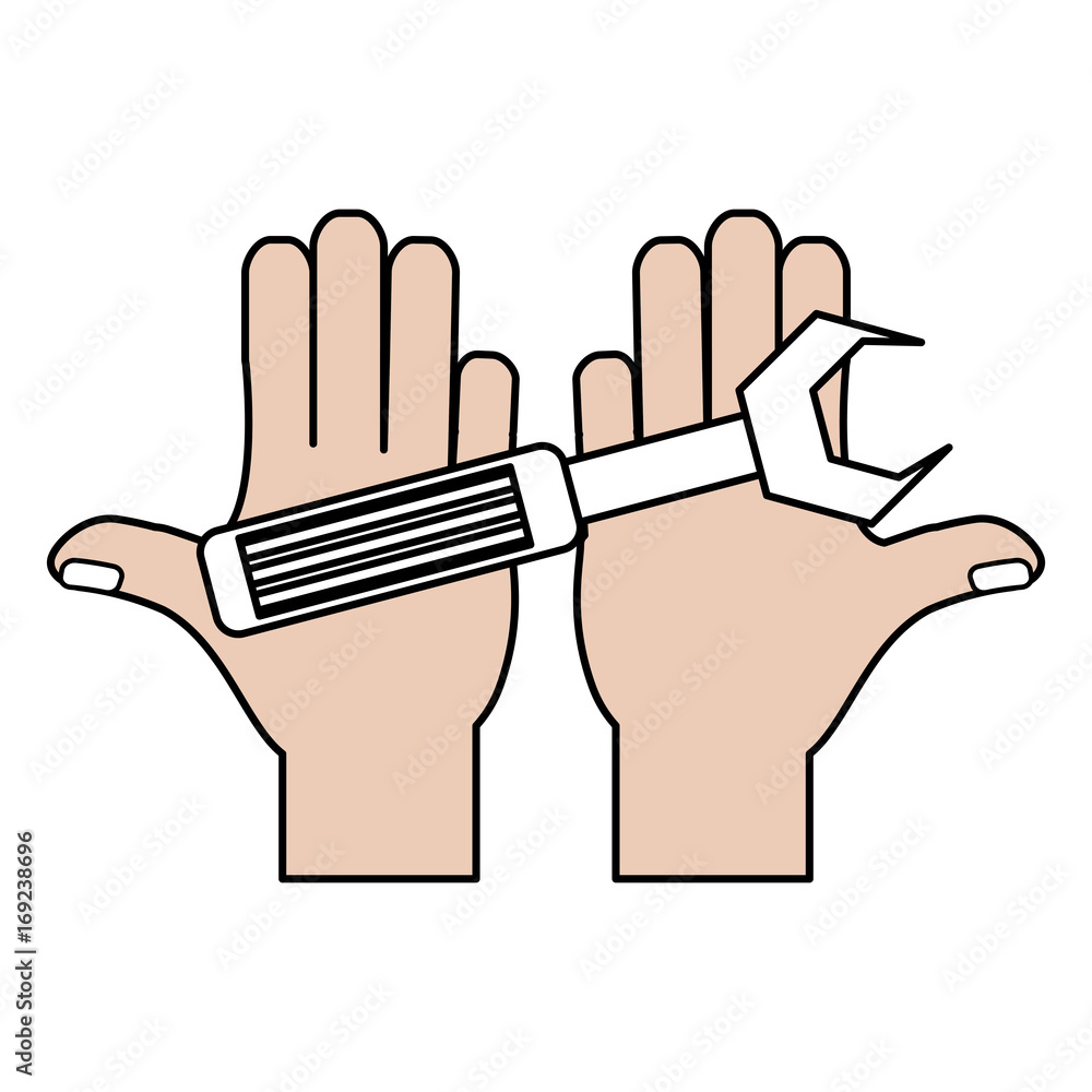 Fototapeta premium Wrench tool isolated icon vector illustration graphic design