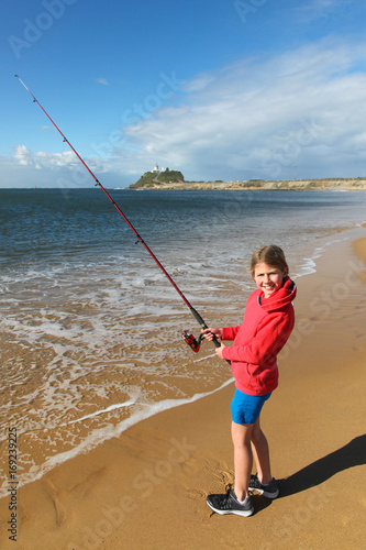 Girl Fishing - Newcastle Harbour - New South Wales - Australia