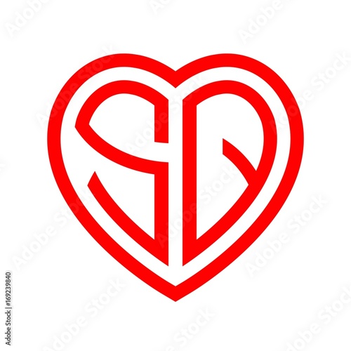 initial letters logo sq red monogram heart love shape Free Download initial letters logo sq red monogram heart love shape - GFXLoad