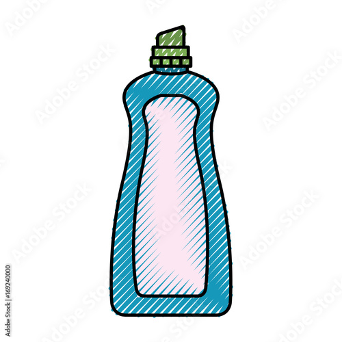 colored crayon silhouette of cloth softener bottle