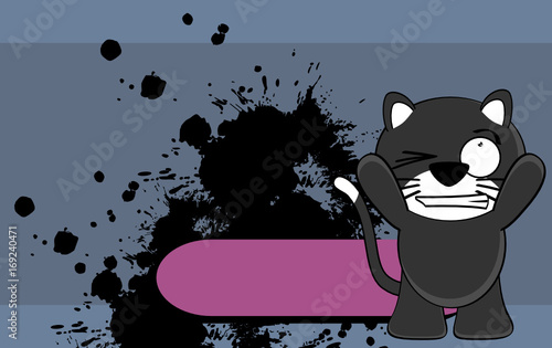 funny little chubby cat cartoon expression background in vector format