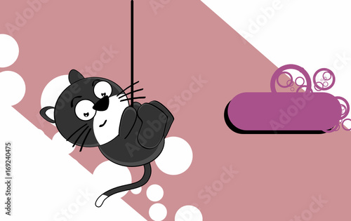 funny little chubby cat cartoon expression background in vector format