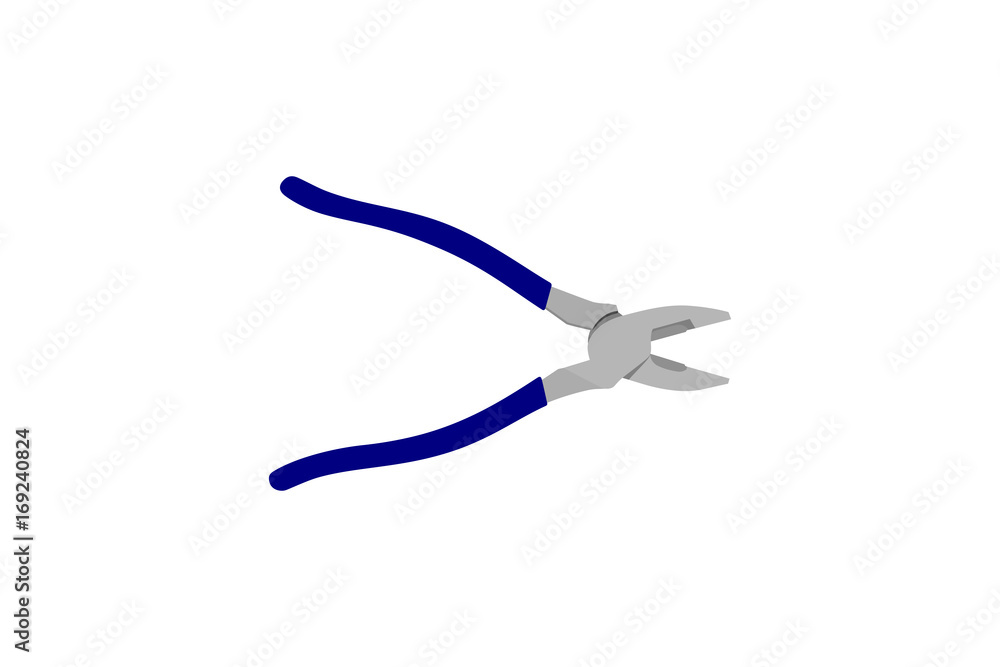 Vector illustration of a pliers with blue handles Vector illustration of a pliers with blue handles