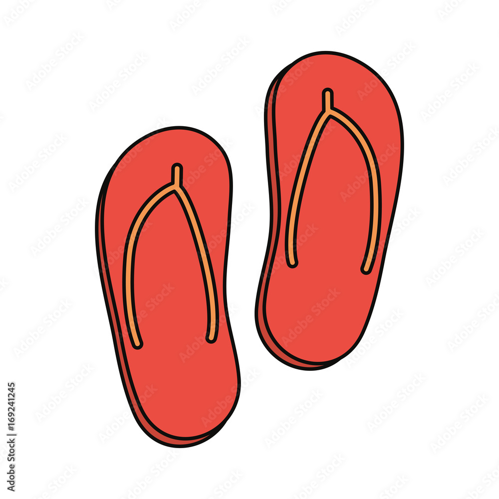 Summer flip flops icon vector illustration graphic design Summer flip flops icon vector illustration graphic design