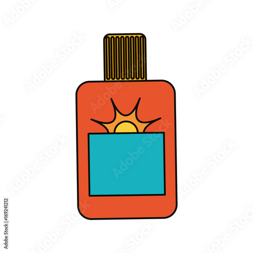 Sun bronzer bottle icon vector illustration graphic design