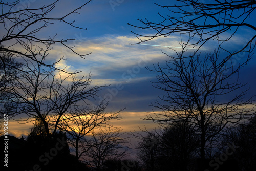 Obraz na płótnie Sunset in winter w salonie