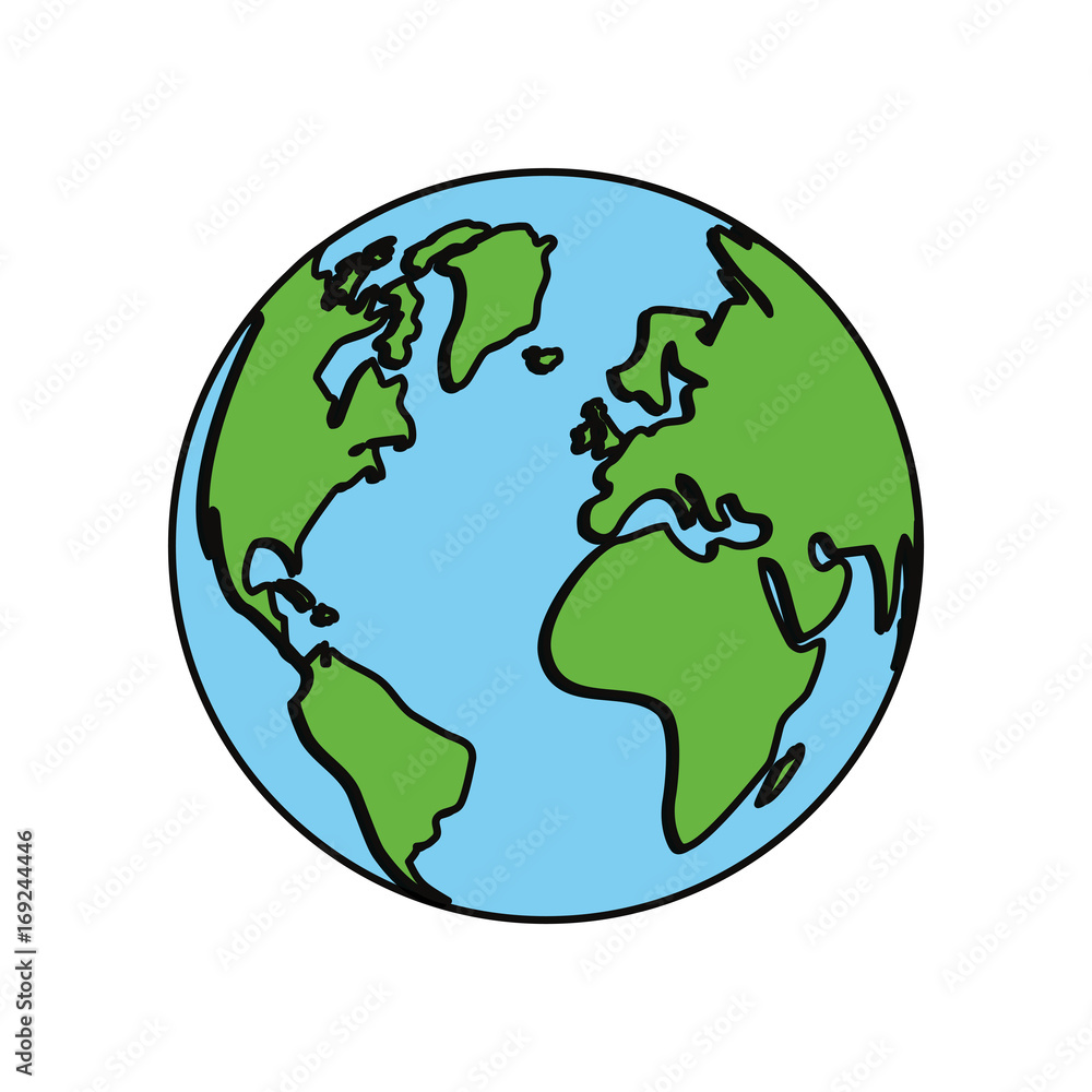 Earth planet symbol icon vector illustration graphic design