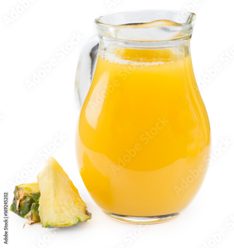Portion of Pineapple Juice isolated on white
