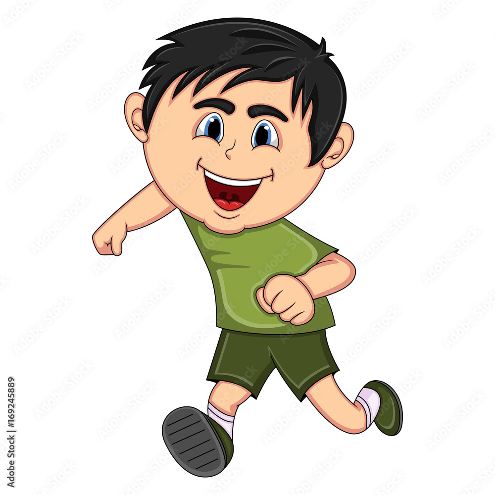 A boy running cartoon A boy running cartoon
