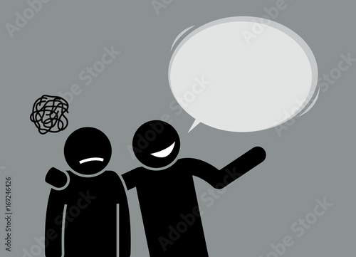 A man happily showing his friend and telling him about the world they lived in. His friend seems unimpressed and is actually upset about the whole situation.