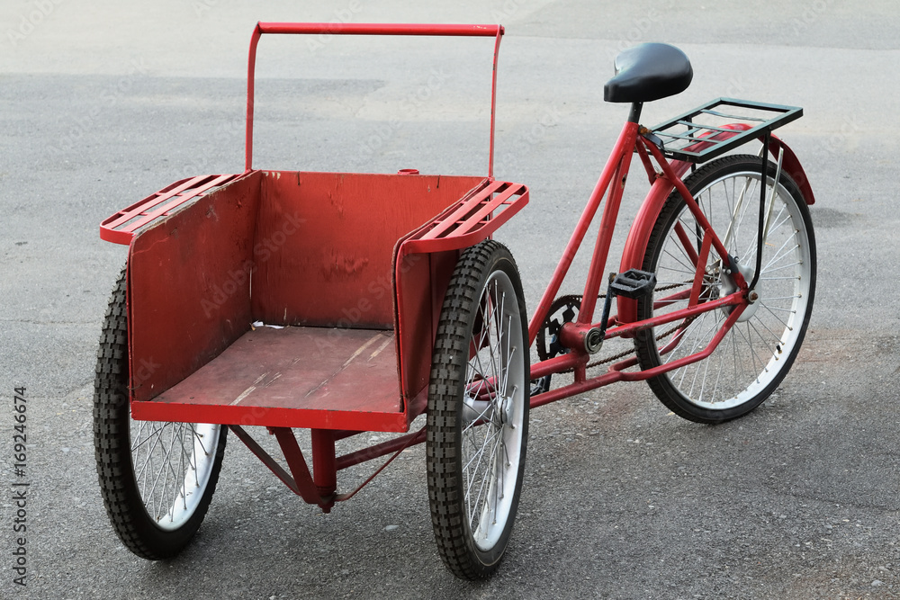Red tricycle bicycle