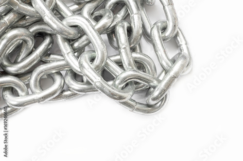 Metal chain on white bacground.