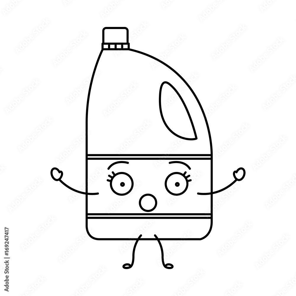 Obraz premium monochrome cartoon silhouette of bleach clothes bottle