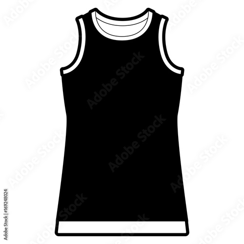 black sections silhouette of t-shirt without sleeves men