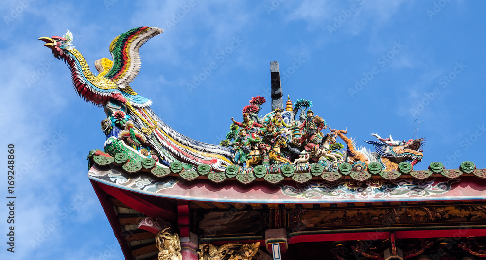 Asian temple roof dragon