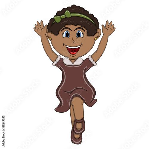 A girl jump cartoon
