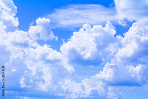 blue sky with cloud vivid, art of nature beautiful and copy space for add text