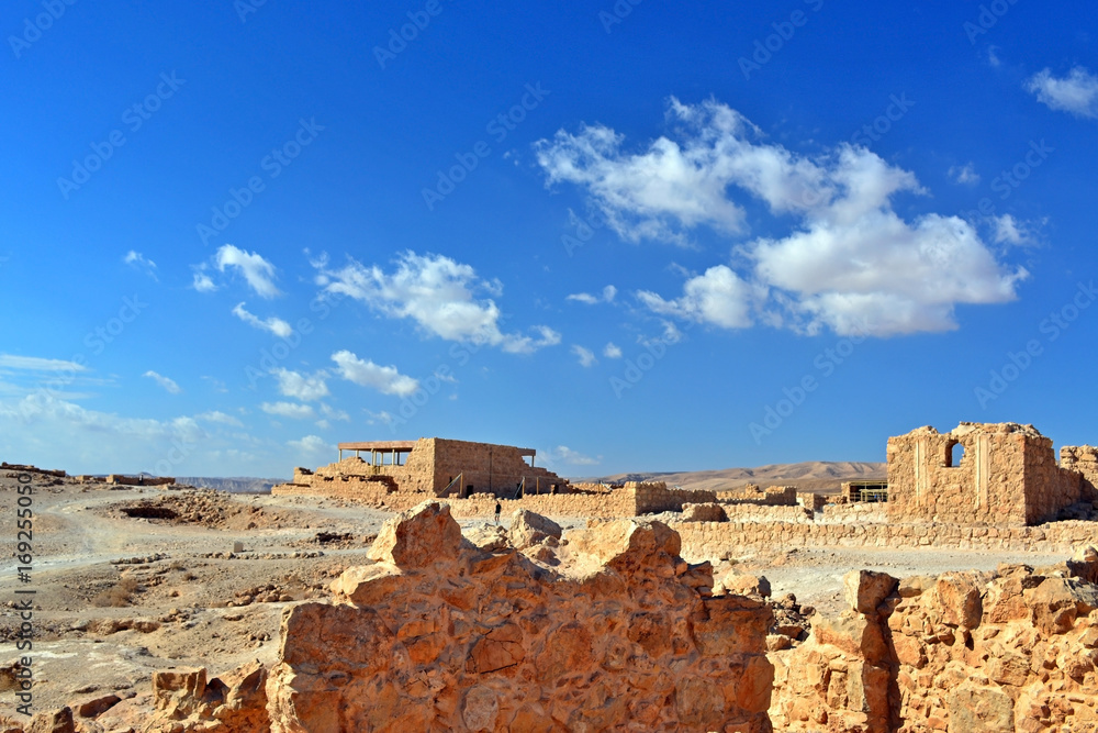 Ruins of fortress Masada, Israe