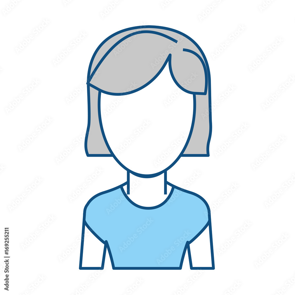 Woman faceless cartoon icon vector illustration graphic design Woman faceless cartoon icon vector illustration graphic design