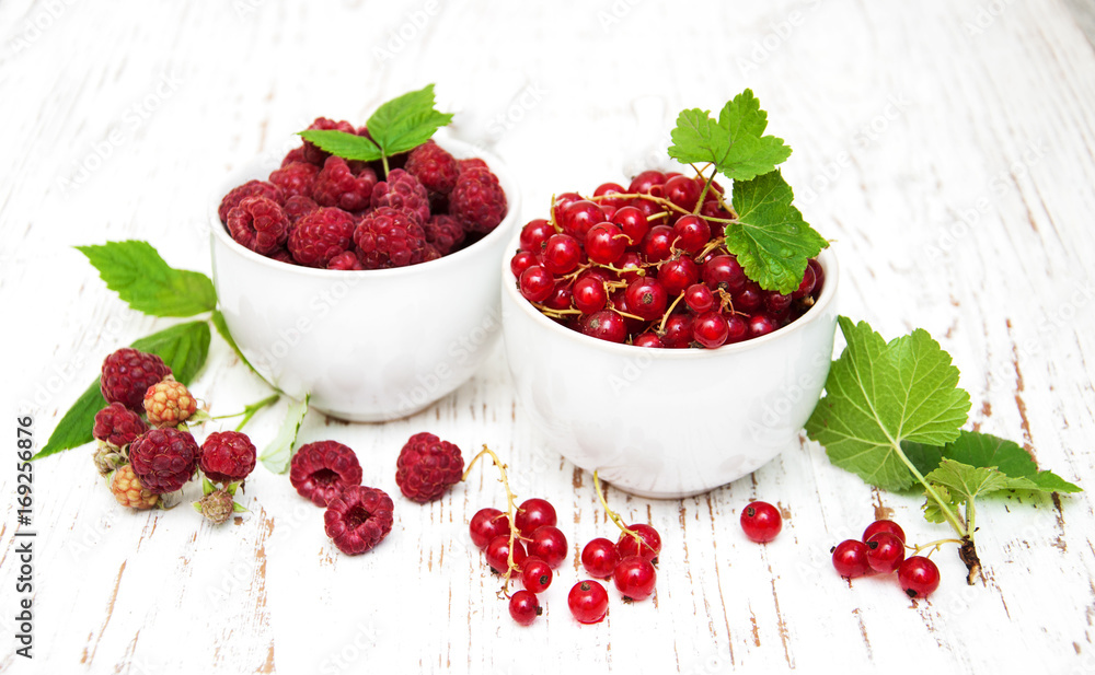 red currant and raspberries red currant and raspberries