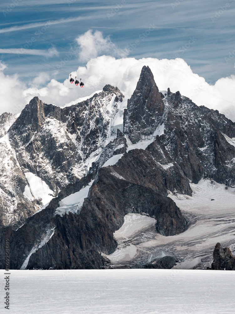  chairlift over Alps, Chamonix, France