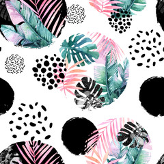 Papier peint photo Style Memphis patrons Motif naturel abstrait inspiration Memphis  © Tanya Syrytsyna