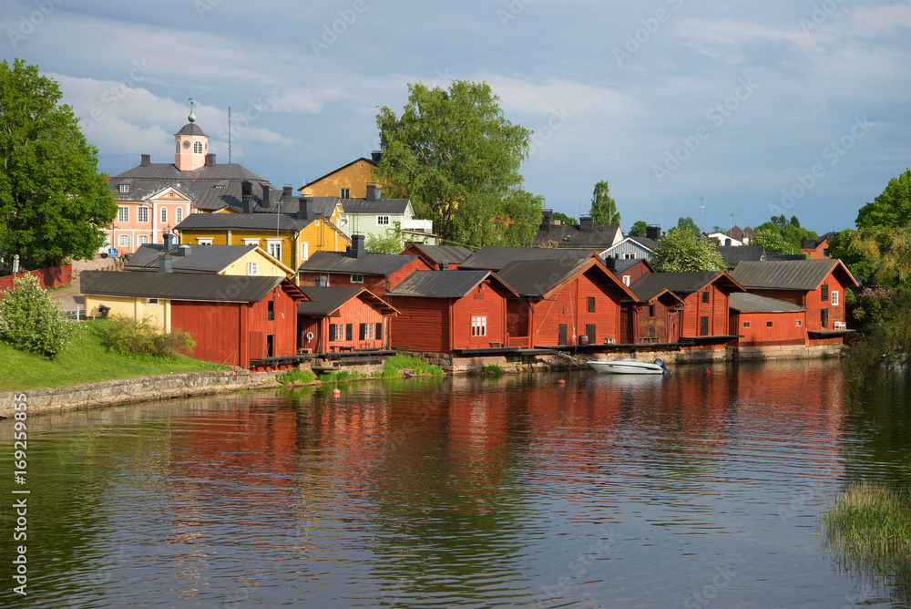 A June cloudy evening in the old town. Porvoo, Finland