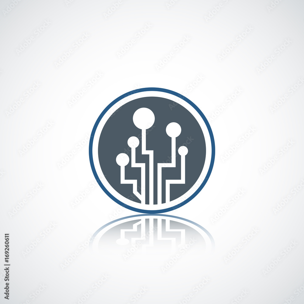 Abstract technology business company logo.