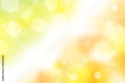 円、ボケ、丸、ライトグリーンと黄色の背景 
