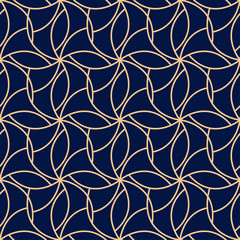 Keuken achterwand Blauw goud patronen Geometric golden blue seamless pattern  © Liudmyla