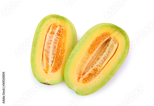 Wallpaper Mural Cantaloupe melon cut in half looking healthy and delicious, isolated on white. Torontodigital.ca