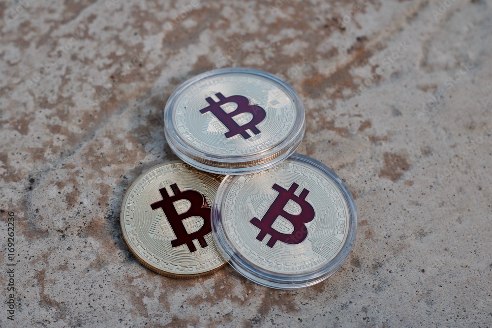 Gold red bitcoin coin Gold red bitcoin coin