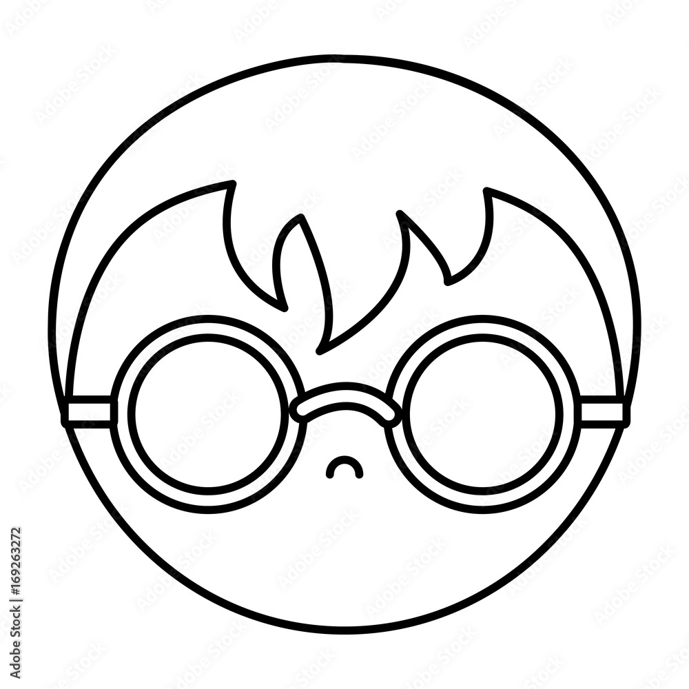 boy with glasses icon over white background vector illustration boy with glasses icon over white background vector illustration