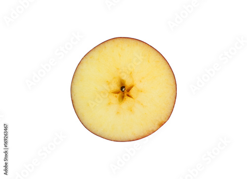 apple slice isolated on white background.
