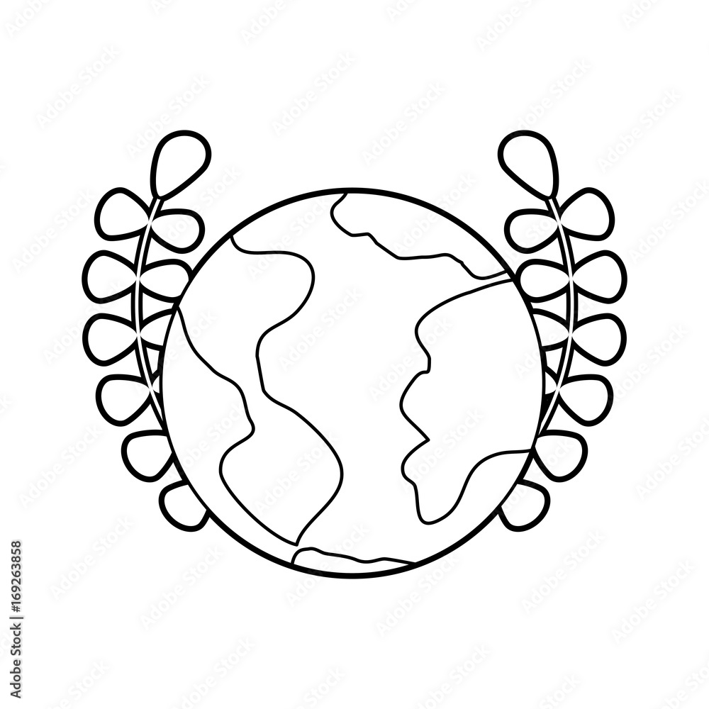 world planet with wreath vector illustration design world planet with wreath vector illustration design
