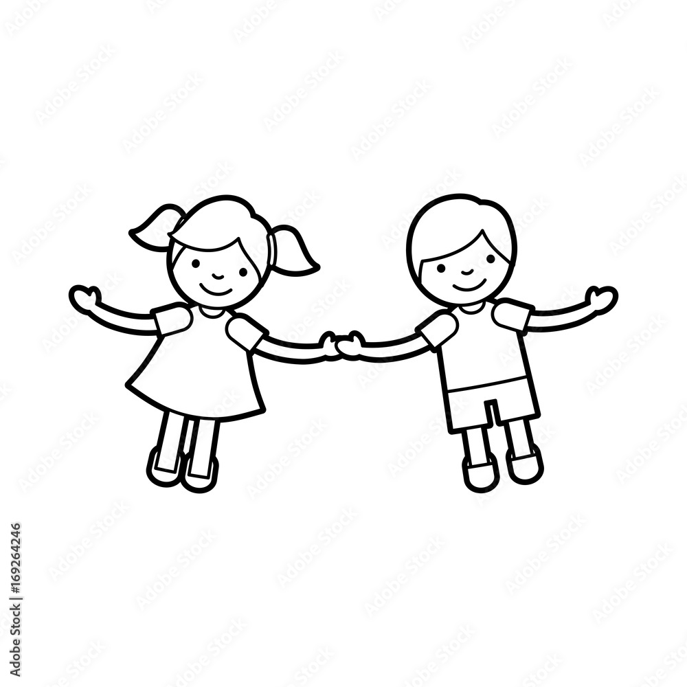 Children holding hands characters vector illustration design Children holding hands characters vector illustration design