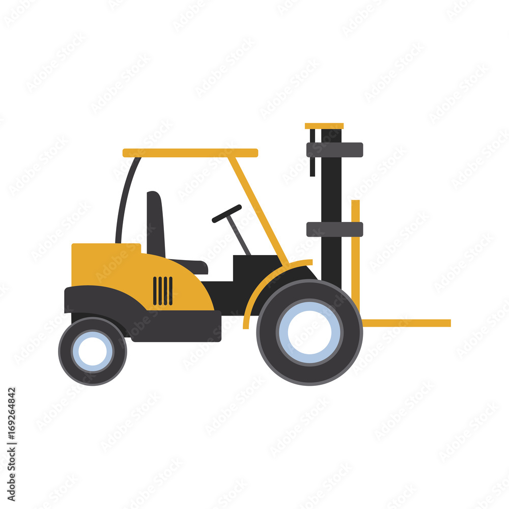 loader forklift truck cargo logistic equipment vector illustration