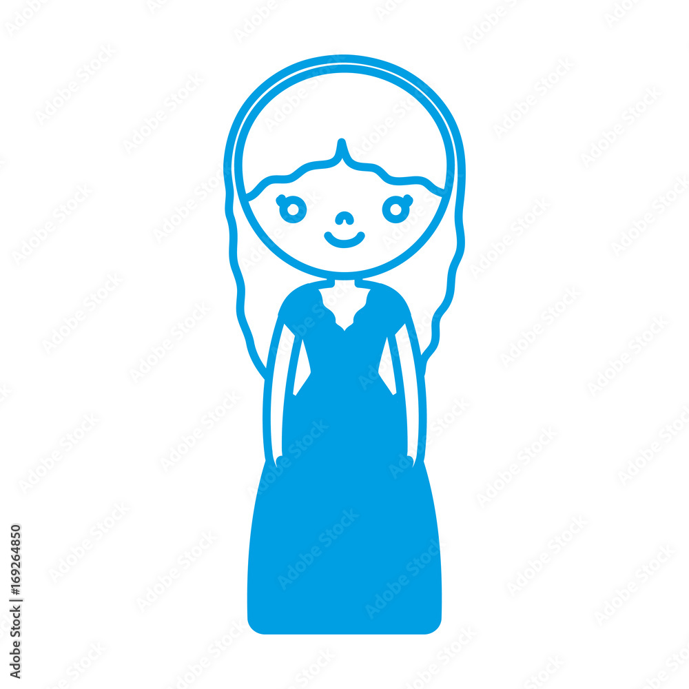 cartoon woman with beautiful dress icon over white background vector illustration cartoon woman with beautiful dress icon over white background vector illustration